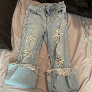 Light Blue Distressed Women's Jeans